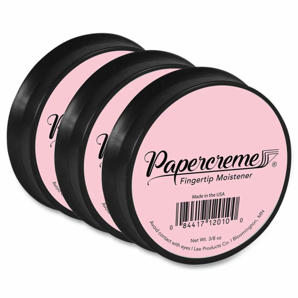 LEE Papercreme Fingertip Moistener - Light Pink - Greaseless - 3 / Pack