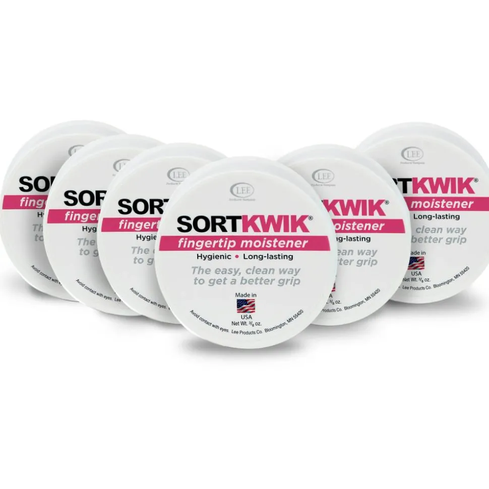 Lee Sortkwik Hygienic Fingertip Moistener, 50% Recycled, 0.38 Oz, Pink, Pack Of 3