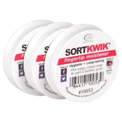 Lee Sortkwik Hygienic Fingertip Moistener, 50% Recycled, 0.38 Oz, Pink, Pack Of 3