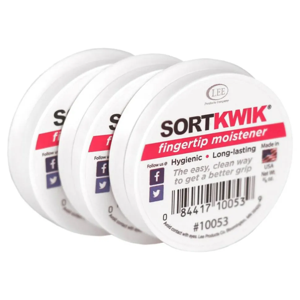 Lee Sortkwik Hygienic Fingertip Moistener, 50% Recycled, 0.38 Oz, Pink, Pack Of 3