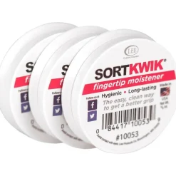 Lee Sortkwik Hygienic Fingertip Moistener, 50% Recycled, 0.38 Oz, Pink, Pack Of 3