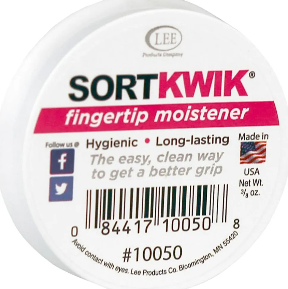 Lee Sortkwik Hygienic Fingertip Moistener, 50% Recycled, 3/8 Oz, Pink