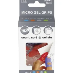 LEE Tippi Micro Gel Grips, Assorted Sizes, Assorted Colors, Pack Of 10