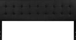 Lennox Tufted Upholstered King Size Headboard in Black Vinyl