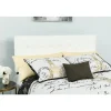 Lennox Tufted Upholstered Queen Size Headboard in White Vinyl
