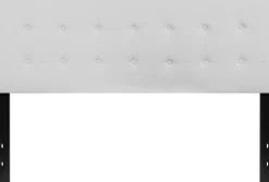 Lennox Tufted Upholstered Queen Size Headboard in White Vinyl