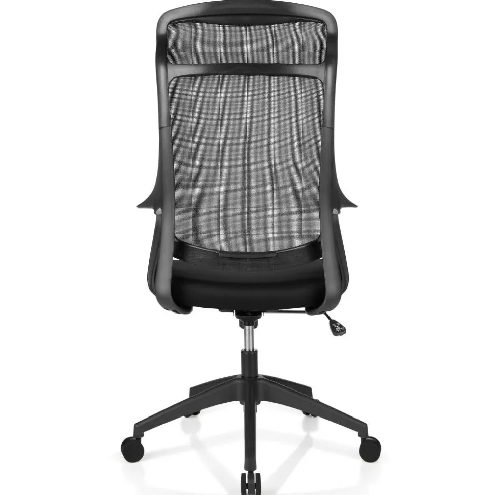 Lenzer Mesh High-Back Task Office Chair, Black, BIFMA Compliant