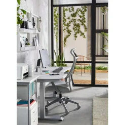 Lenzer Mesh High-Back Task Office Chair, Gray, BIFMA Compliant