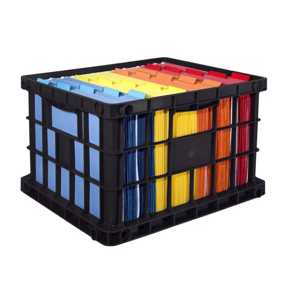 Letter/Legal File Crate, Medium Size, Black