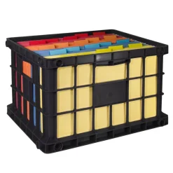 Letter/Legal File Crate, Medium Size, Black