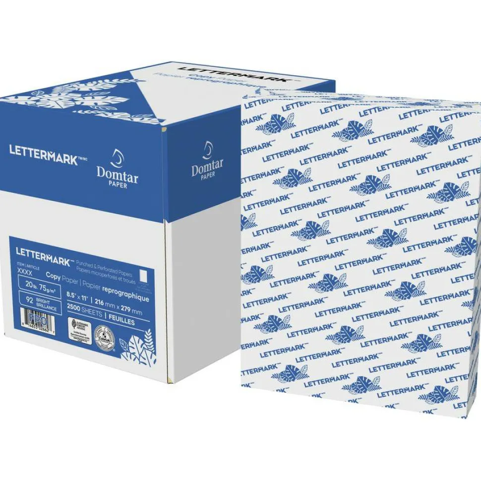Lettermark Punched & Perforated Papers with Perforations every 3-2/3" - White