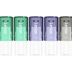 Lexar JumpDrive S60 USB 2.0 Flash Drives, 32GB, Assorted, Set Of 5 Drives