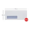 #10 Lift & Press Premium Security Envelopes, Left Window, Self Seal, 100% Recycled, White, Box Of 250