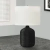 Lighting, 23"H, Table Lamp, Black Rattan, Ivory / Cream Shade, Modern