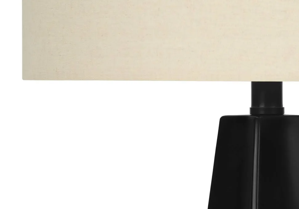 Lighting, 27"H, Table Lamp, Black Resin, Beige Shade, Modern