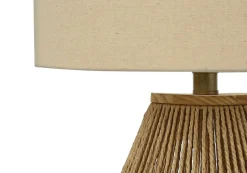 Lighting, 22"H, Table Lamp, Brown Rope, Beige Shade, Transitional