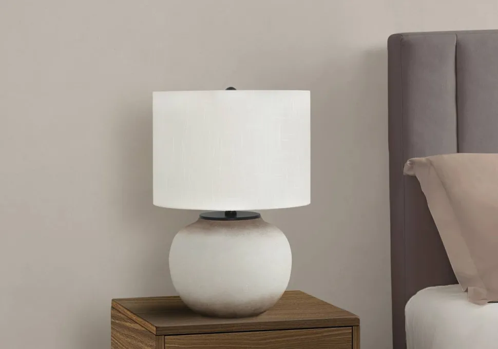 Lighting, 21"H, Table Lamp, Cream Ceramic, Ivory / Cream Shade, Modern