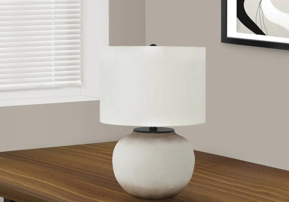Lighting, 21"H, Table Lamp, Cream Ceramic, Ivory / Cream Shade, Modern