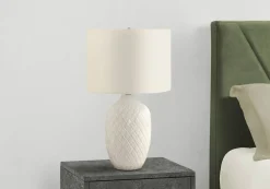 Lighting, 25"H, Table Lamp, Cream Ceramic, Ivory / Cream Shade, Transitional
