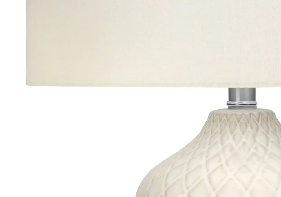 Lighting, 25"H, Table Lamp, Cream Ceramic, Ivory / Cream Shade, Transitional