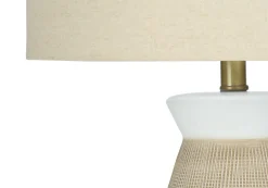 Lighting, 27"H, Table Lamp, Cream Ceramic, Beige Shade, Contemporary