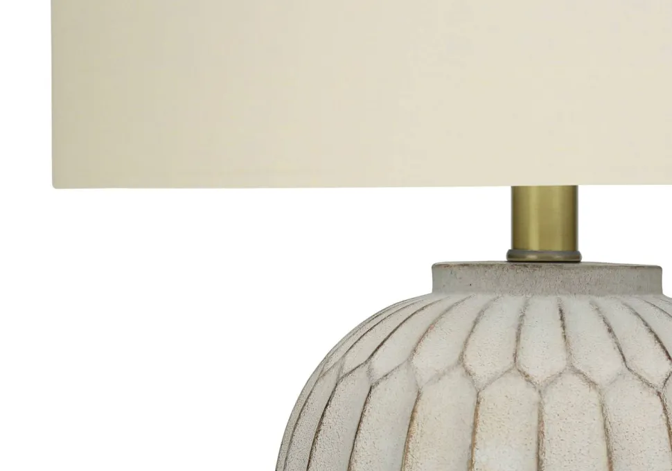 Lighting, 24"H, Table Lamp, Cream Resin, Ivory / Cream Shade, Transitional