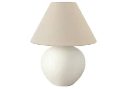 Lighting, 16"H, Table Lamp, Cream Shade, Cream Ceramic, Contemporary