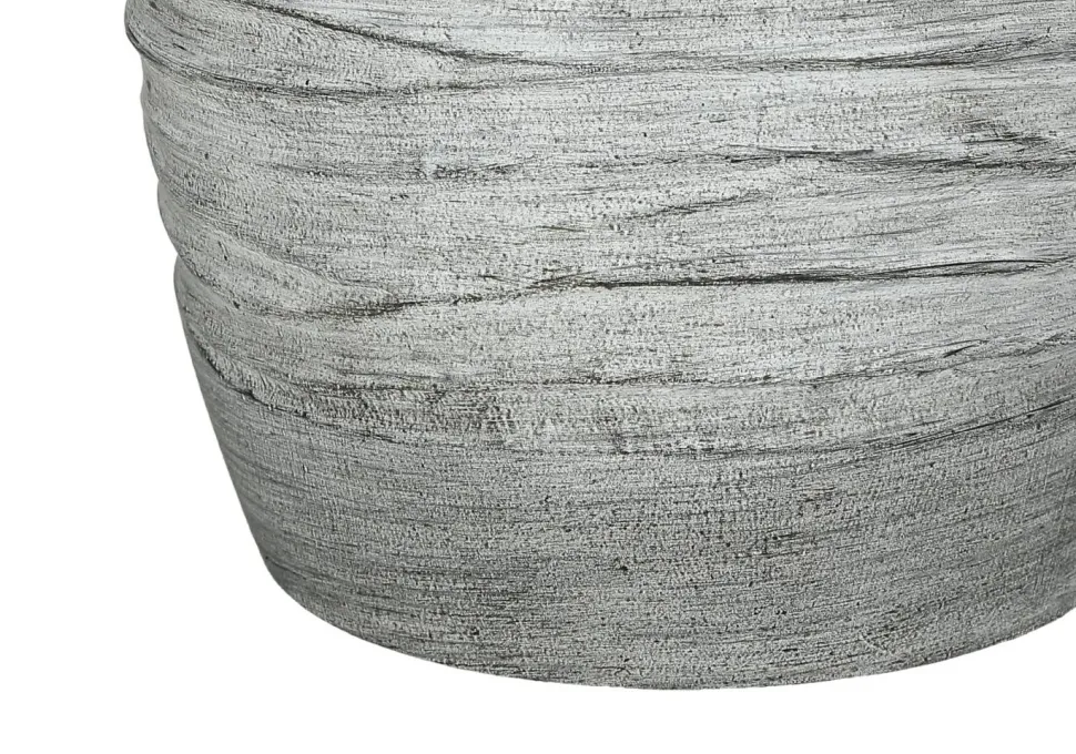 Lighting, 27"H, Table Lamp, Grey Resin, Ivory / Cream Shade, Modern