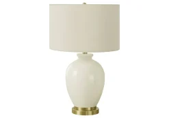 Lighting, 26"H, Table Lamp, Ivory / Cream Shade, Cream Ceramic, Transitional