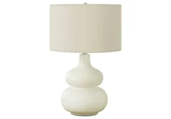 Lighting, 25"H, Table Lamp, Ivory / Cream Shade, Cream Ceramic, Contemporary