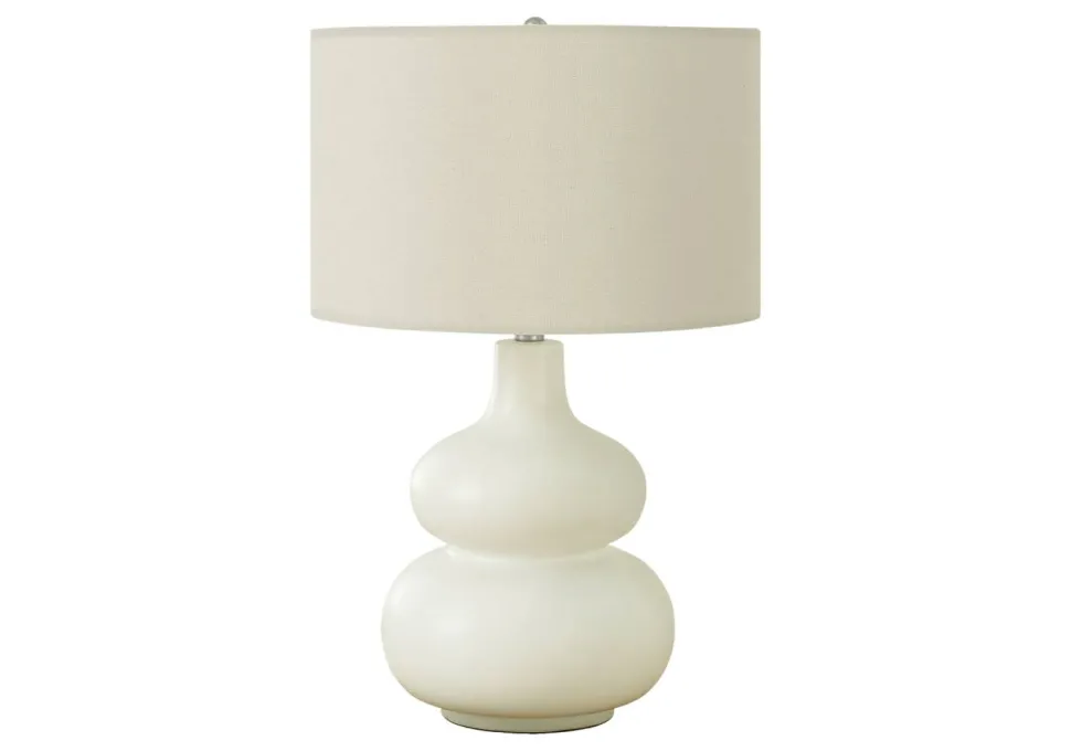 Lighting, 25"H, Table Lamp, Ivory / Cream Shade, Cream Ceramic, Contemporary