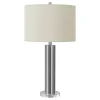 Lighting, 28"H, Table Lamp, Nickel Metal, Ivory / Cream Shade, Contemporary