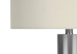Lighting, 28"H, Table Lamp, Nickel Metal, Ivory / Cream Shade, Contemporary