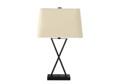 Lighting, 25"H, Table Lamp, Usb Port Included, Black Metal, Beige Shade, Transitional
