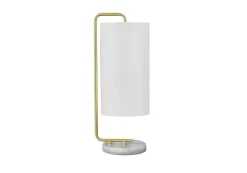Lighting, 20"H, Table Lamp, White Marble, Ivory / Cream Shade, Contemporary