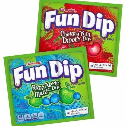 Lik-m-aid Fun Dip Candy, Assorted Flavors, 0.43 oz Pouch, 48/Box, 2 Boxes/Carton