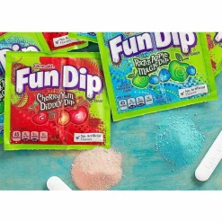 Lik-m-aid Fun Dip Candy, Assorted Flavors, 0.43 oz Pouch, 48/Box, 2 Boxes/Carton
