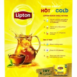 Lipton Tea Bags, Black, 0.07 oz Bags, 312 Bags/Carton