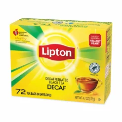 Lipton Tea Bags, Decaffeinated, Box Of 72