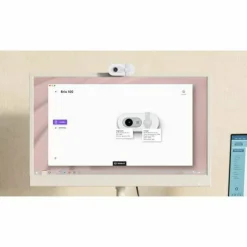Logitech Brio 100 Full HD Webcam for Meetings and Streaming, Auto-Light Balance, Built-In Mic, Privacy Shutter, USB-A, Off-White