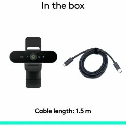 Logitech Brio 4K Webcam for Business, biometrics login with Windows Hello, Works with Microsoft Teams, Zoom, Google Meet, PC/Mac