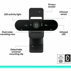Logitech Brio 4K Webcam for Business, biometrics login with Windows Hello, Works with Microsoft Teams, Zoom, Google Meet, PC/Mac