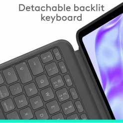 Logitech Combo Touch iPad Pro 13-inch (M4 & M5)(2024 & 2025) Keyboard Case, Graphite