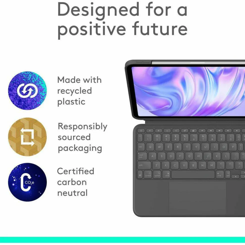 Logitech Combo Touch Keyboard Case for iPad Pro 11-inch (M4 & M5) - Detachable backlit keyboard with kickstand, comfortable typing, multi-use mode - Graphite