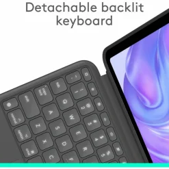 Logitech Combo Touch Keyboard Case for iPad Pro 11-inch (M4 & M5) - Detachable backlit keyboard with kickstand, comfortable typing, multi-use mode - Graphite
