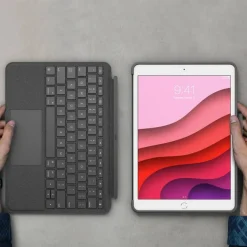 Logitech Combo Touch Keyboard/Cover Case iPad (7th Generation), iPad (9th Generation), iPad (8th Generation) Tablet - Graphite