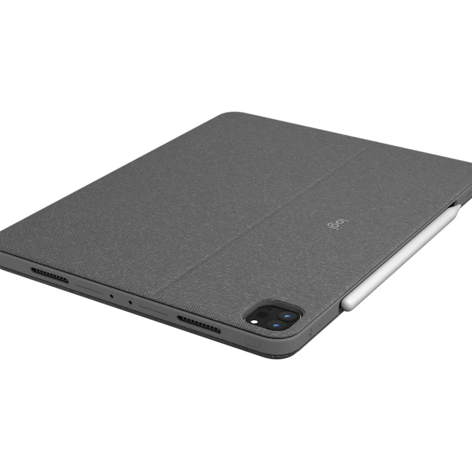 Logitech Combo Touch Keyboard/Cover Case for 12.9" Apple, Logitech iPad Pro (5th Generation) Tablet - Oxford Gray
