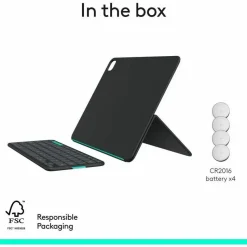 Logitech Flip Folio, Keyboard Case for iPad Pro 13-inch (M4 & M5) & iPad Air 13-inch (M2 & M3) (2024, 2025), Graphite
