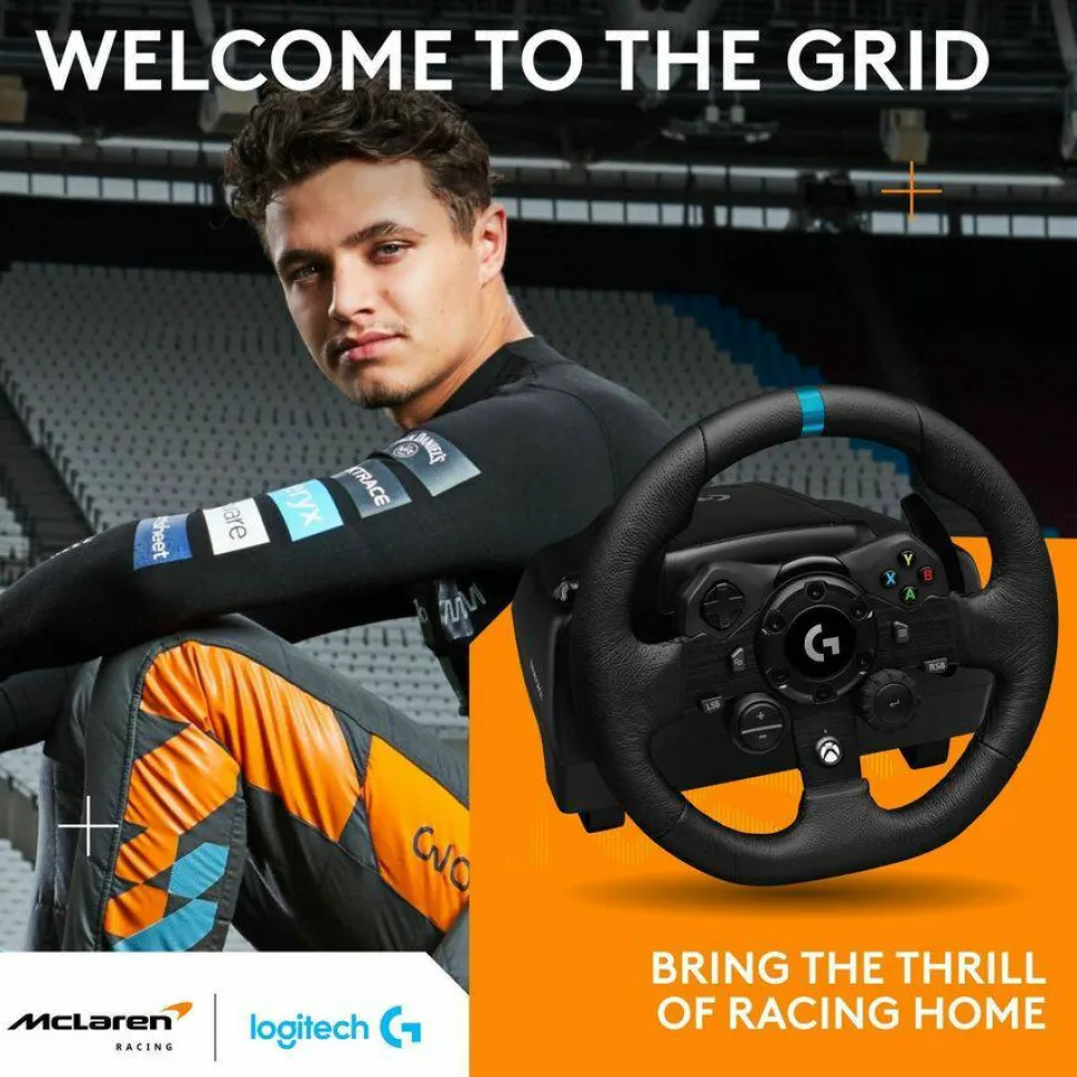 Logitech G923 Gaming Steering Wheel, Gaming Pedal