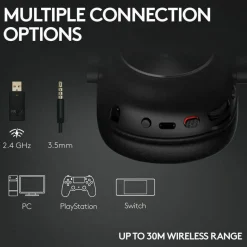 Logitech G PRO X 2 LIGHTSPEED Wireless Gaming Headset, Detachable Boom Mic, 50mm Graphene Drivers, DTS:X Headphone 2.0-7.1 Surround, Bluetooth/USB/3.5mm Aux, for PC, PS5, PS4, Nintendo Switch, White